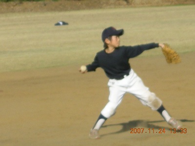 ３年生ながら、６年生の練習に参加　菅原選手