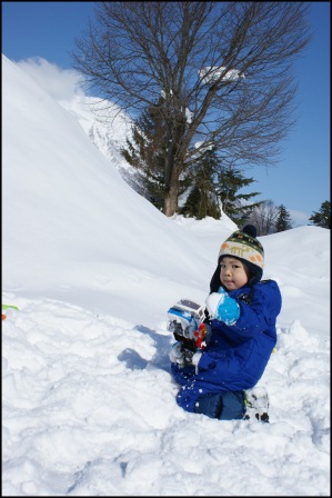 ぺい　雪遊び。４.JPG