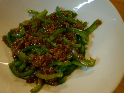 ピーマンの挽き肉中華炒め