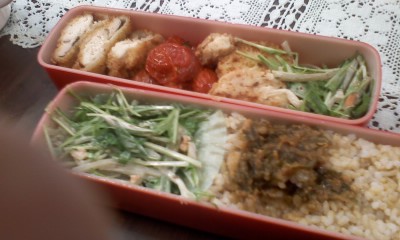 チキンカツと水菜サラダ弁当