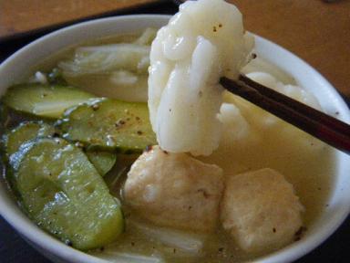 鶏団子と米粉スイトンアップ