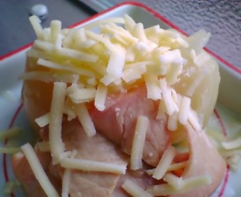 チーズをかけて