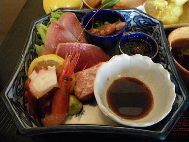 味楽の刺身・天ぷら定食の刺身