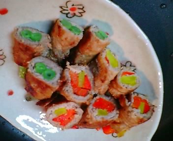 豚肉三色野菜巻き