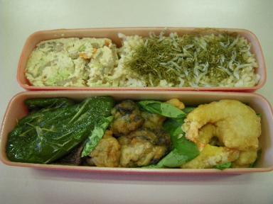 海老＆牡蠣天麩羅弁当.JPG