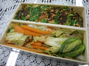 海老とにらのお焼き風弁当.JPG