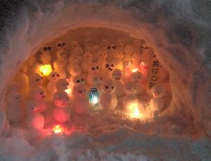 たくさん雪だるま