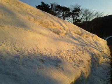 雪がオレンジ