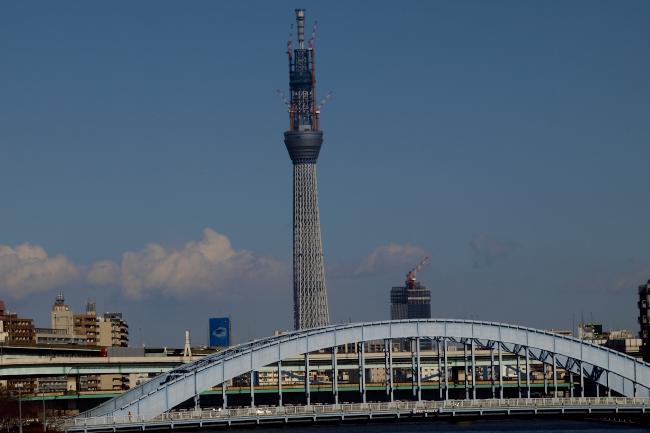 永代橋と東京スカイツリ-2011.1.16