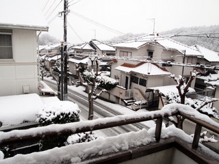 2階から見える雪景色