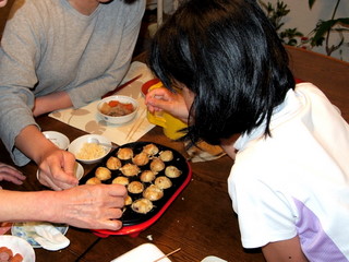 親子孫三代にたこ焼き