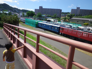 屋外の実物車両の展示