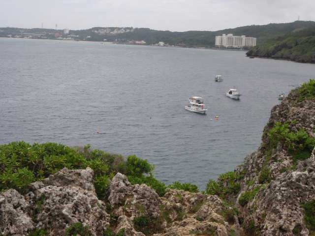 真栄田岬の山の上から