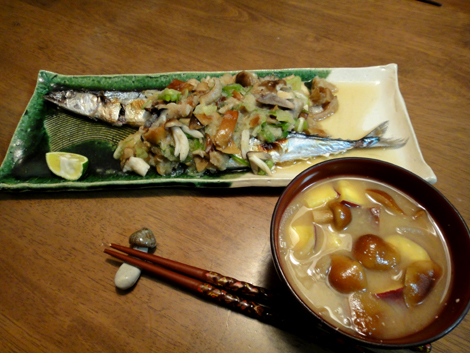 秋刀魚のキノコみぞれ煮かけ　2010.10.24.JPG