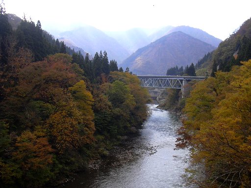 庄川と紅葉