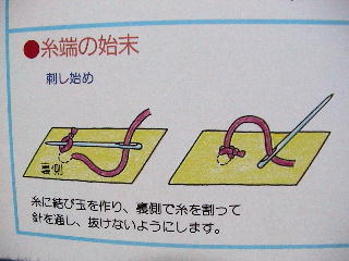 刺繍糸の始末１