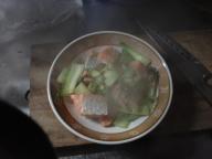 鮭とチンゲン菜の炒め物