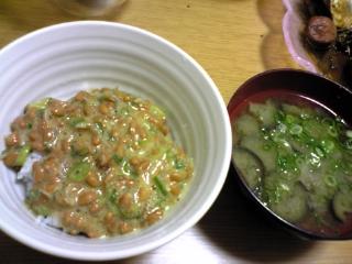 納豆ごはん＆なすの味噌汁