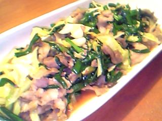 にら豚炒め