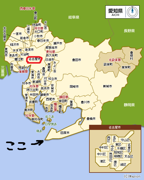 伊良湖岬位置図