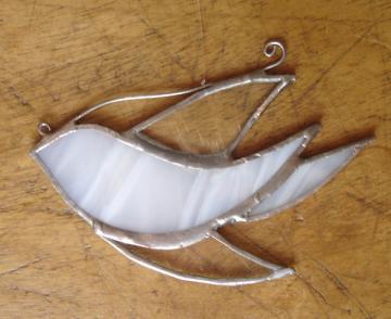 ガラス白いトリ