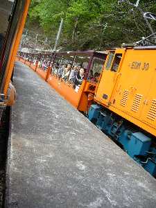 トロッコ電車すれ違い