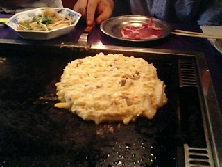 友人作お好み焼き_作成中