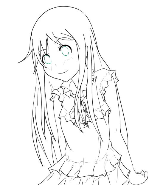 めんま　線画　500