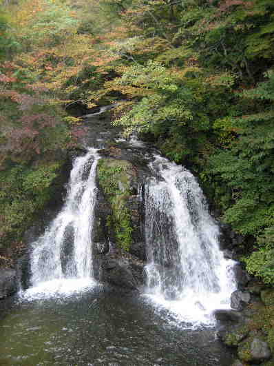 色づき始めた　明神の滝