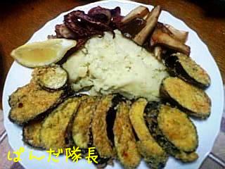 茄子のコーンフライとカラマリ、スコルダリャ