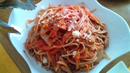 100503根菜のパスタ