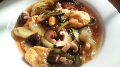 100116青梗菜と椎茸の炒め物