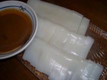 イカ刺し　肝ソース