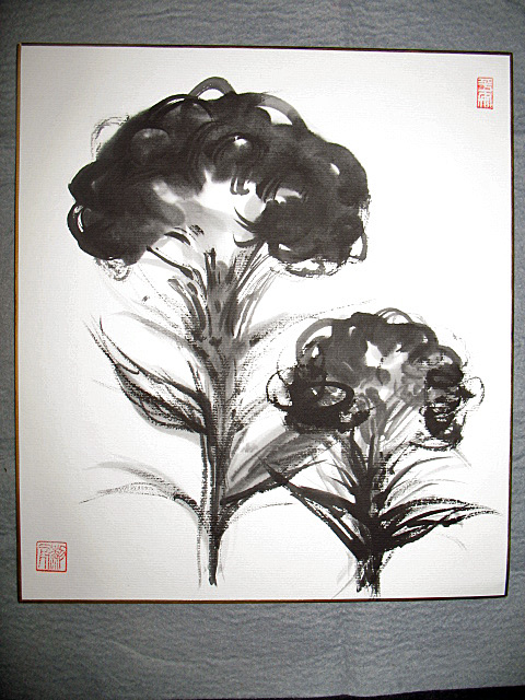 鶏頭　色紙