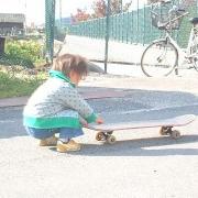 スマーフのアンティークシーツをリメイクしたリバーシブルジャージ、反対側は水玉ちゃん。