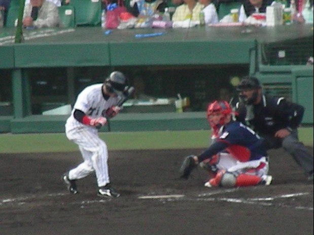 赤星選手フォアボール