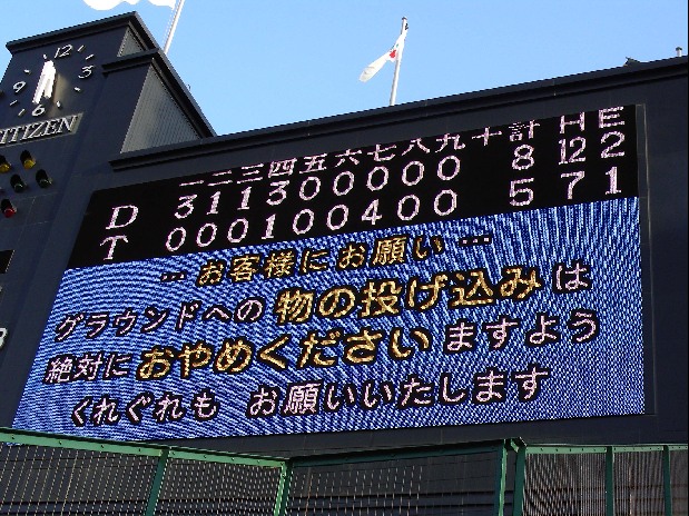 中日戦スコア