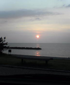 夕日だ