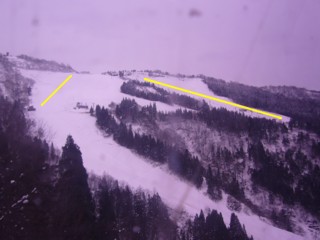 ゲレンデ上部滑走可能コース
