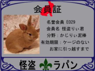 怪盗ラパン会員証