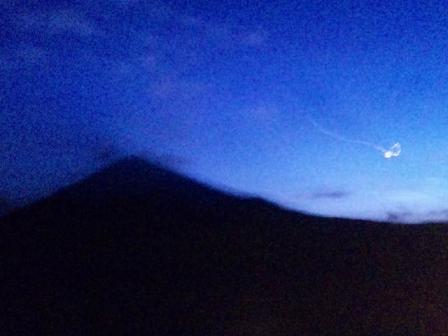 夕方、富士五湖周遊道路から