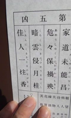 110102_5番「凶」＠西新井大師