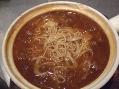 頂上麺（麺を引き上げてみた）＠頂上麺八重洲店