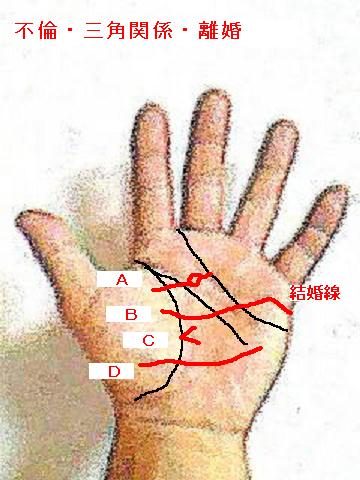 今日の一線 手相講座応用編 第２０回 不倫 三角関係 離婚を暗示する相 手相占い 今日の一線 相 楽天ブログ