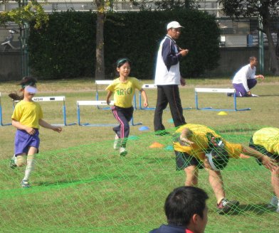 2006.10.29ちいちゃん障害物競走（網へ）
