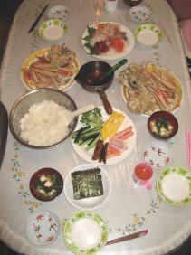 2006.12.17手巻き寿司とかにの夕飯