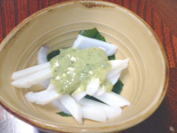 アオリイカの山椒酢味噌