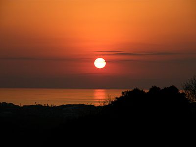 横須賀三崎線からの夕陽