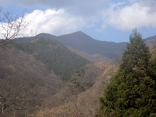 大胡赤城線　赤城温泉手前から望む赤城山