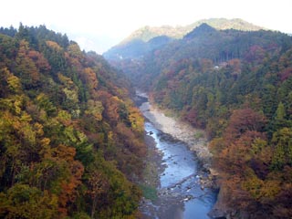 日野鷺橋より荒川上流方面を望む